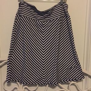 Black and white striped skirt
